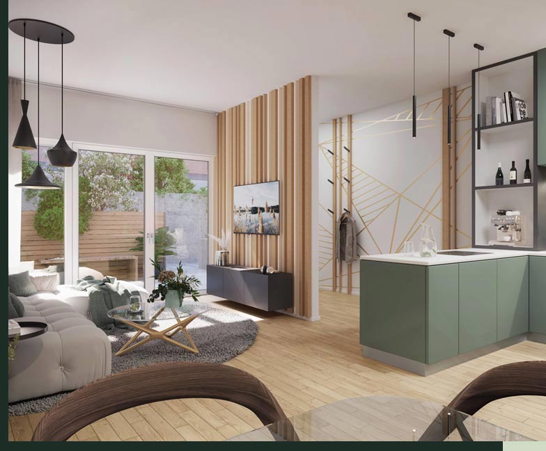 Wohnraum - in den Stadthäusern